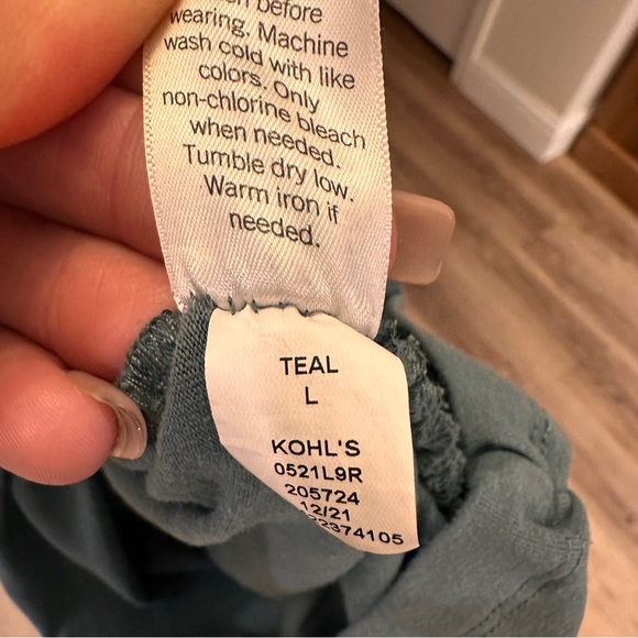 Nine West Blue Teal Ruched Midi Dress Large Short Sleeve Stretchy Casual Chic - Picture 6 of 8